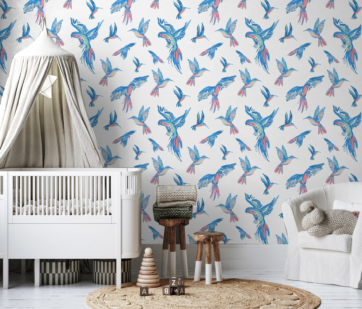 exotic birds in flight removable peel and stick wallpaper