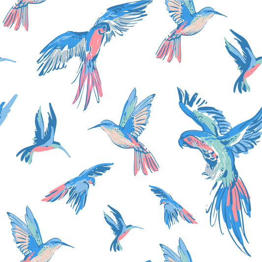 exotic birds in flight removable peel and stick wallpaper