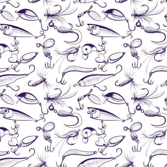 Fishing lure removable peel and stick wallpaper Nautical wallpaper