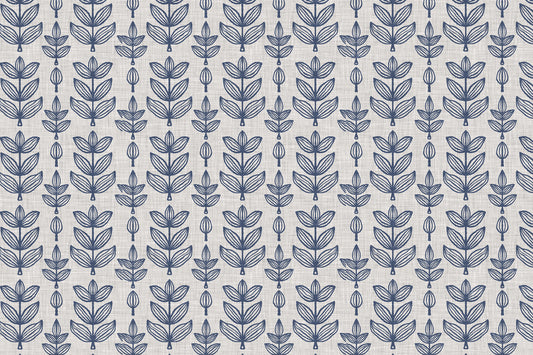 French Blue Botanical Removable peel and stick wallpaper