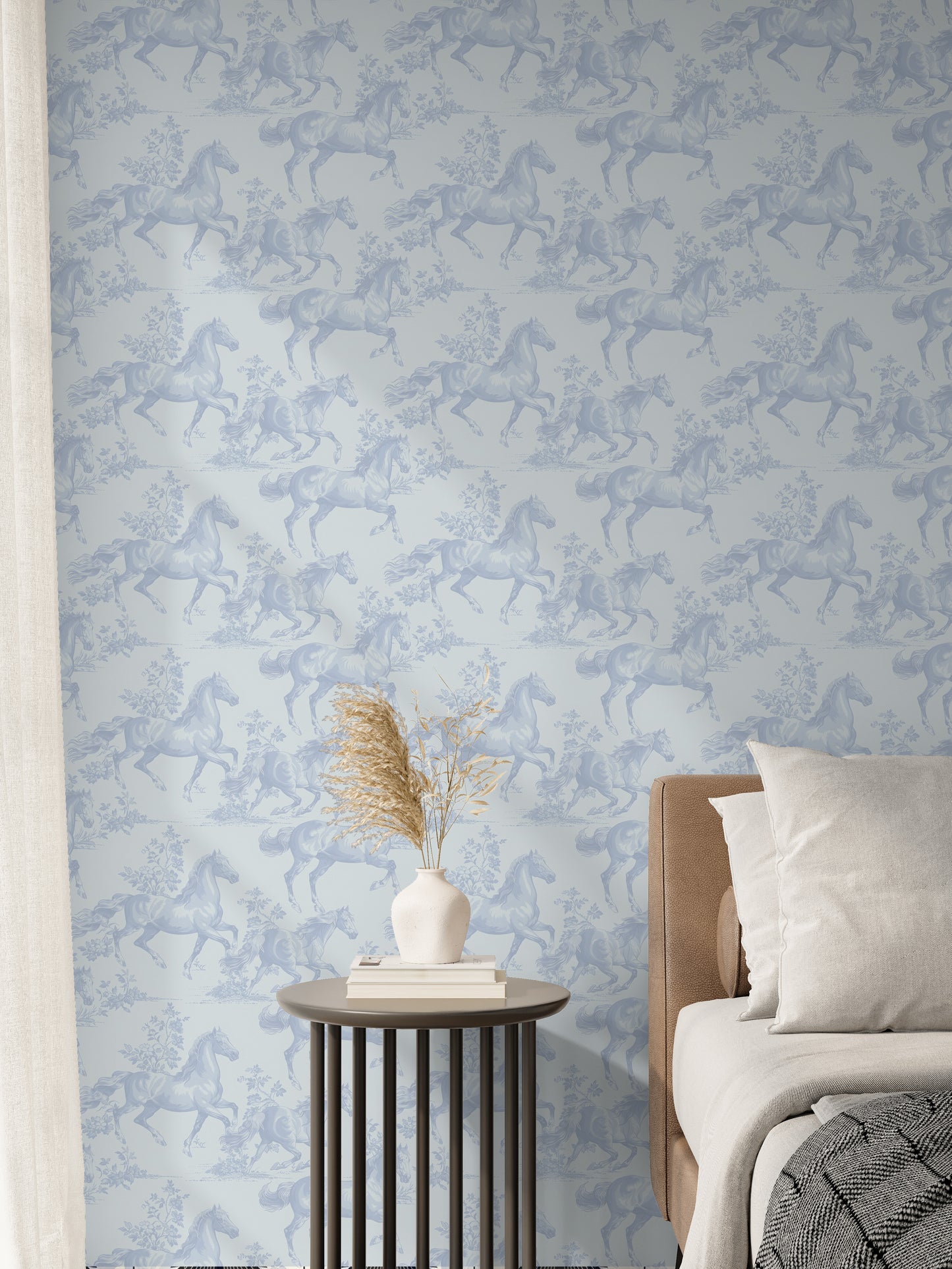 Western Horse Toile removable peel and stick wallpaper