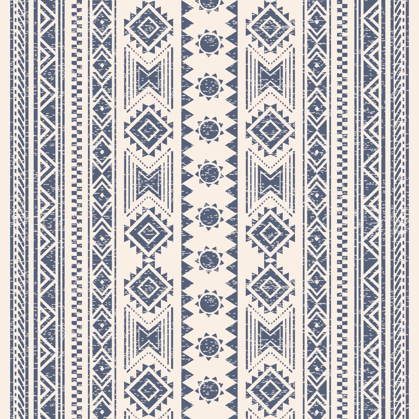 Navy blue western Ikat Removable Peel And Stick Wallpaper