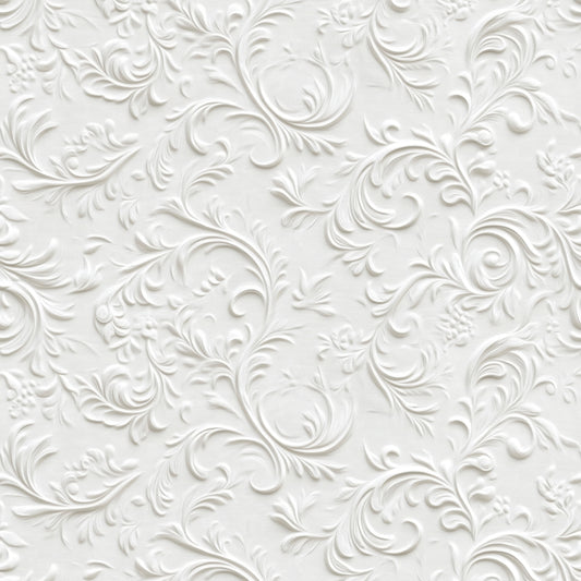 White vintage floral removable peel and stick wallpaer