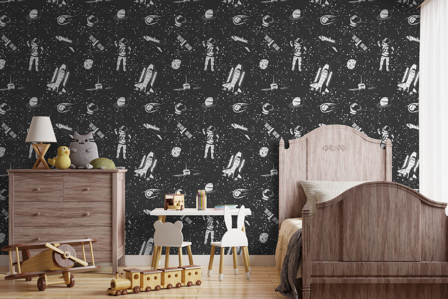 Rocket To The Moon Removable Peel And Stick Wallpaper