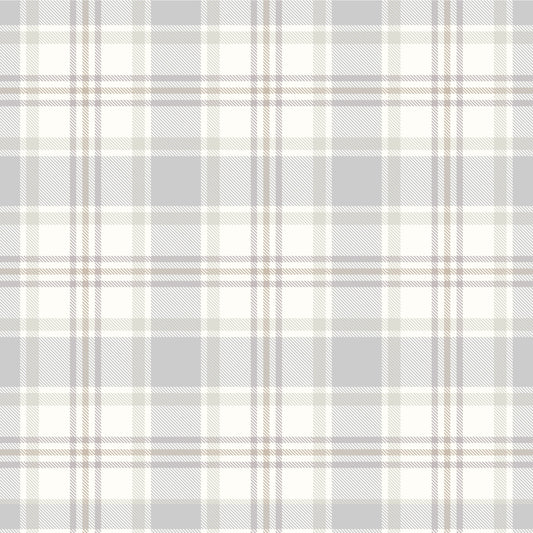 Gray Tartan plaid removable peel and stick wallpaper