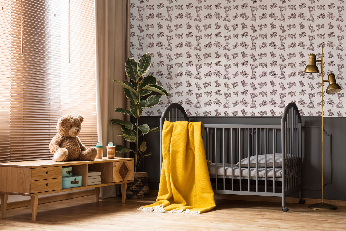 Teddy Bear removable peel and stick wallpaper