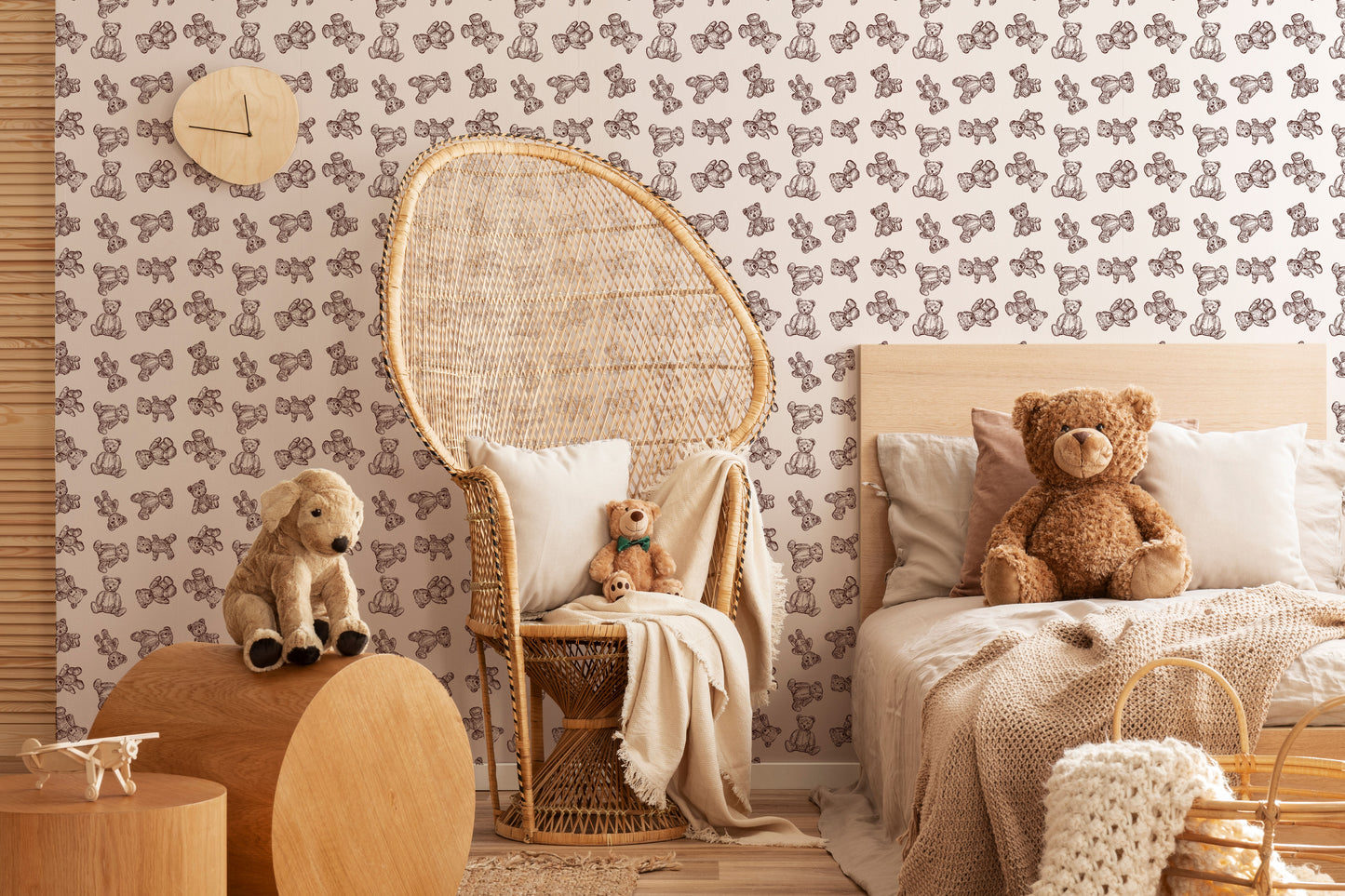 Teddy Bear removable peel and stick wallpaper