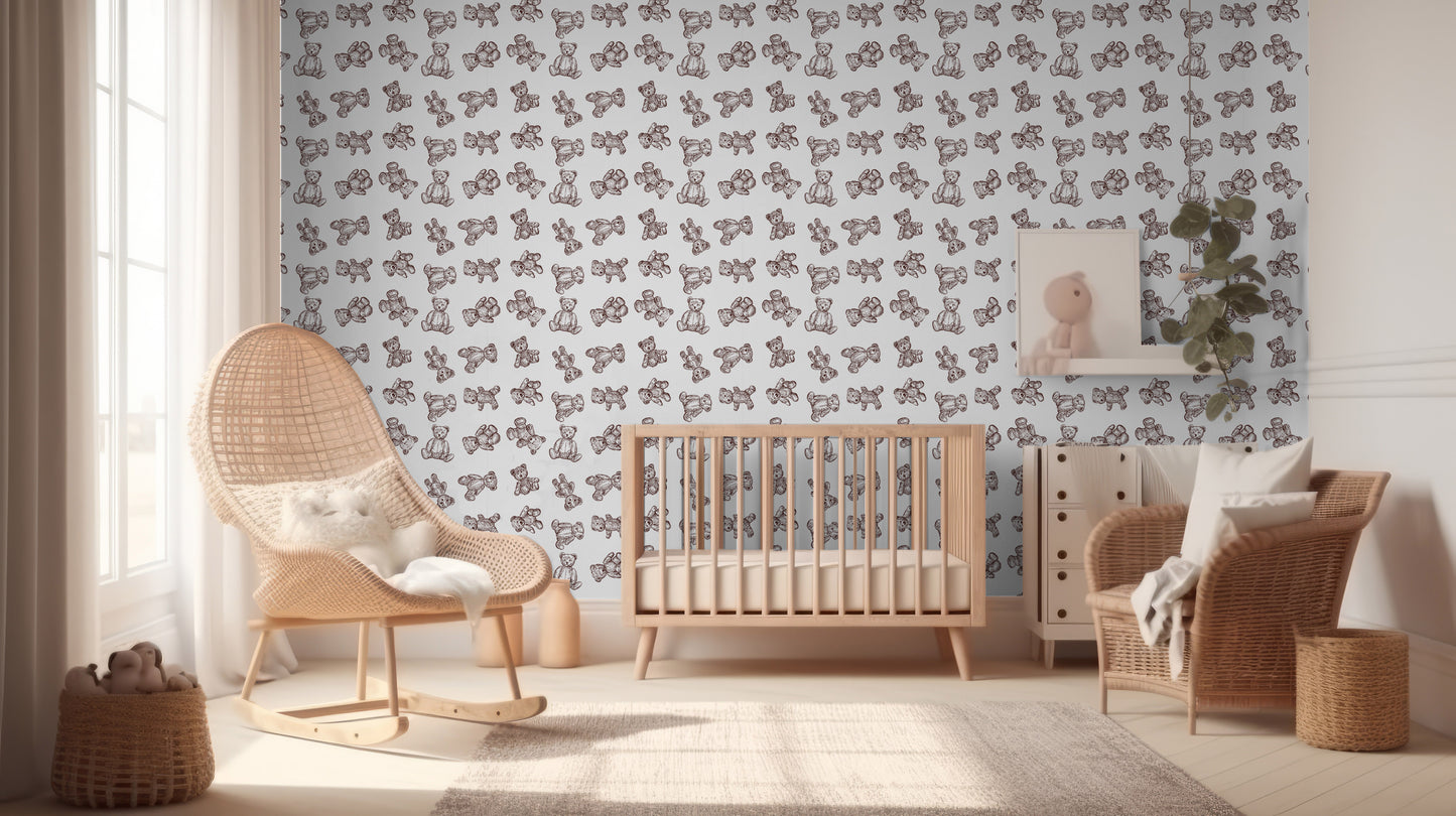 Teddy Bear removable peel and stick wallpaper