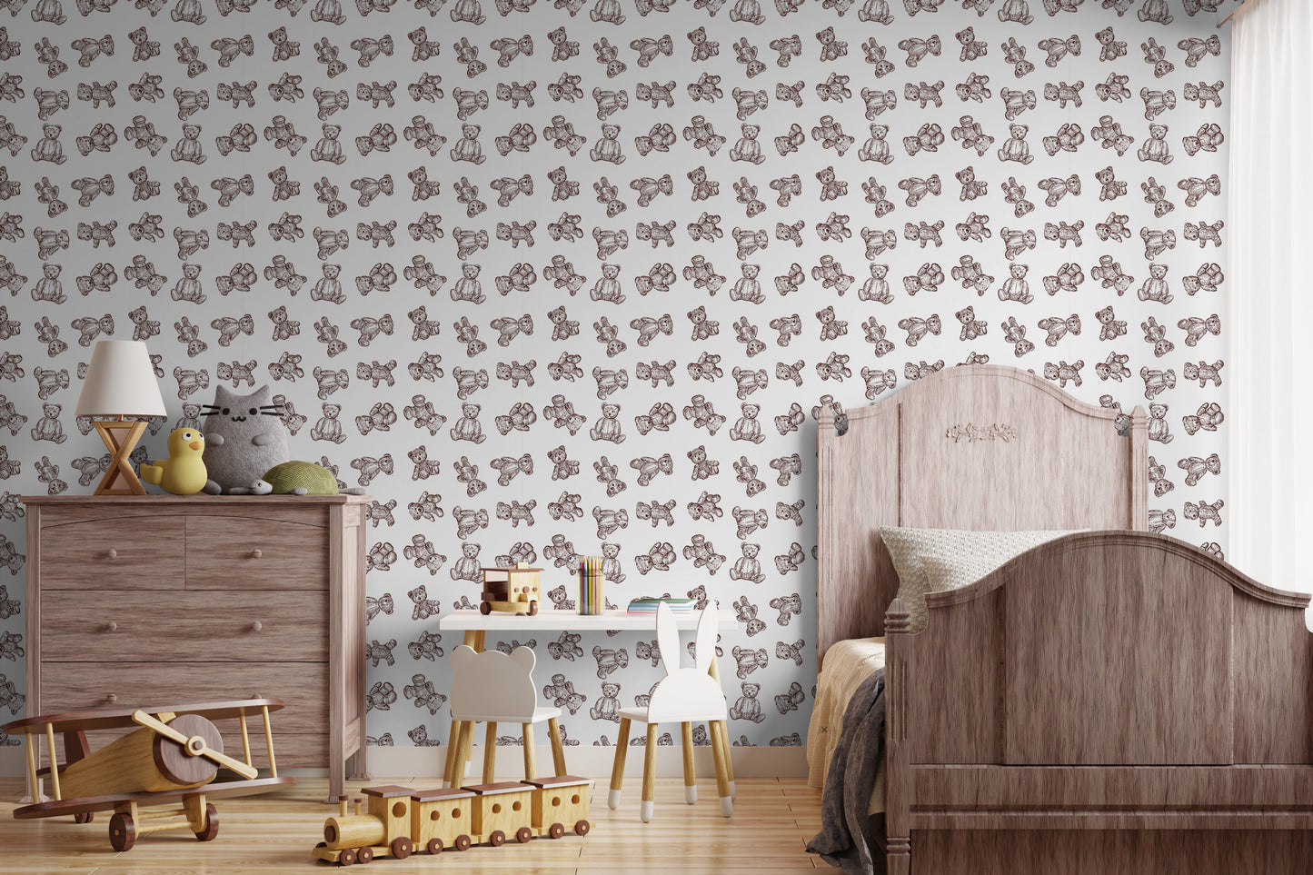 Teddy Bear removable peel and stick wallpaper