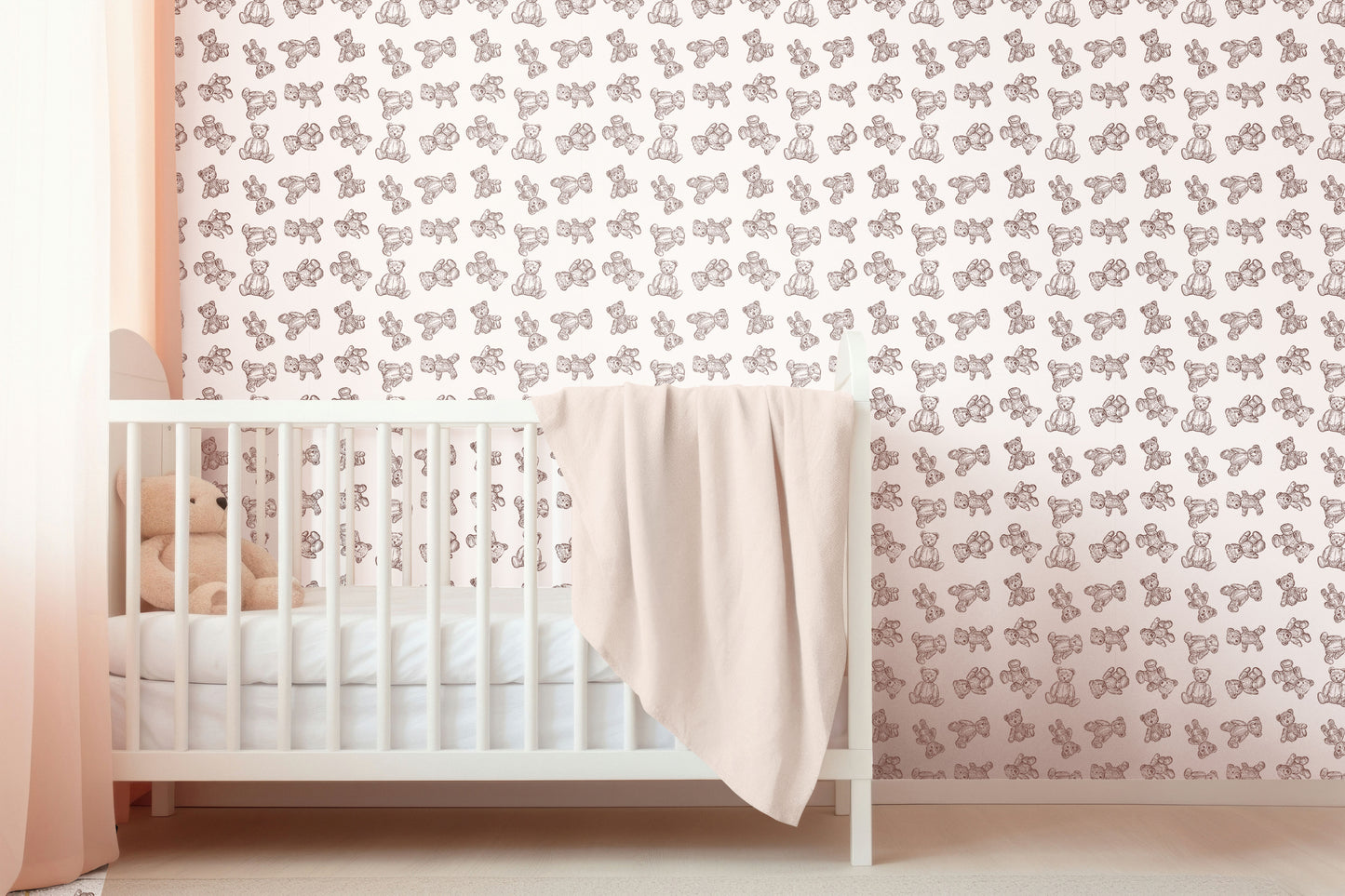 Teddy Bear removable peel and stick wallpaper