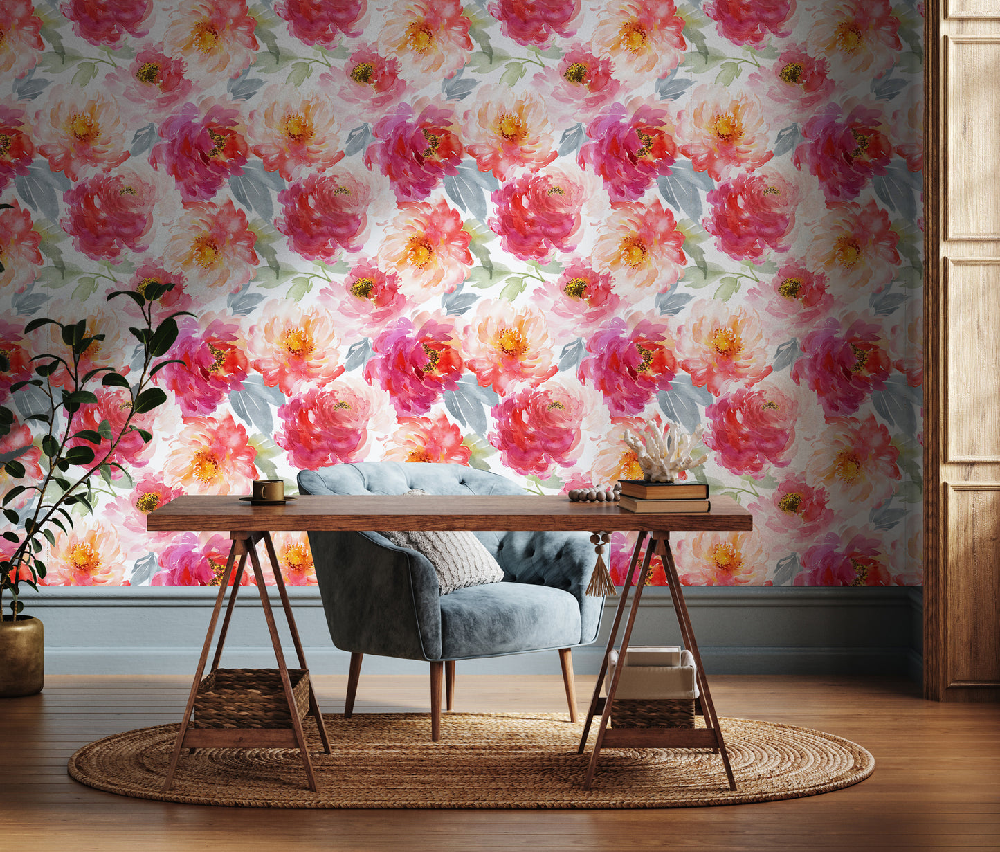 You Are Beautiful Floral Removable Peel And Stick Wallpaper