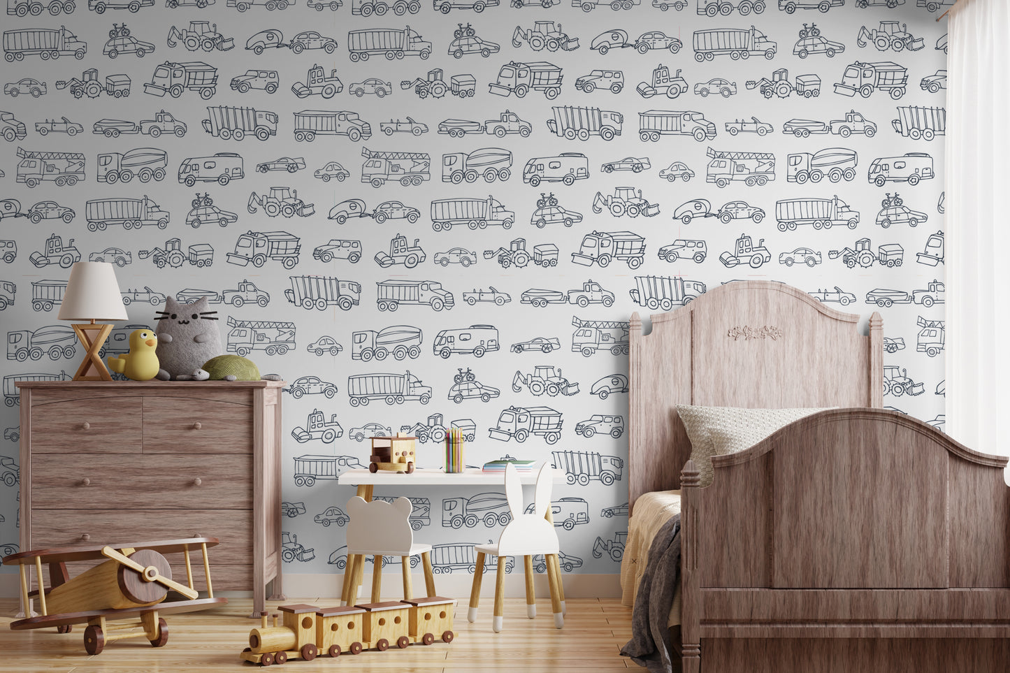 Cars And Trucks Removable Peel And Stick Wallpaper