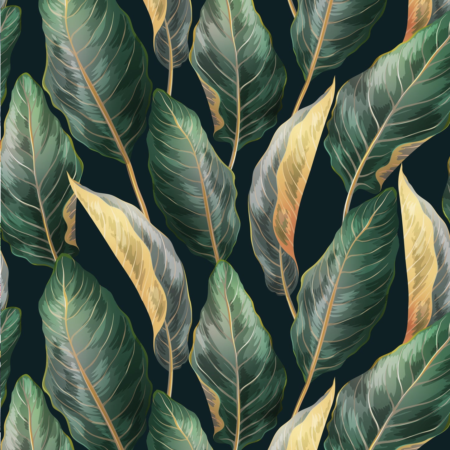 Dark Tropical Removable Peel And Stick Wallpaper