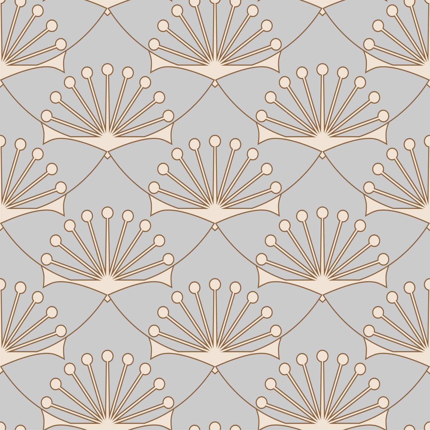 Art Deco Style Lotus Flower Removable Peel And Stick Wallpaper
