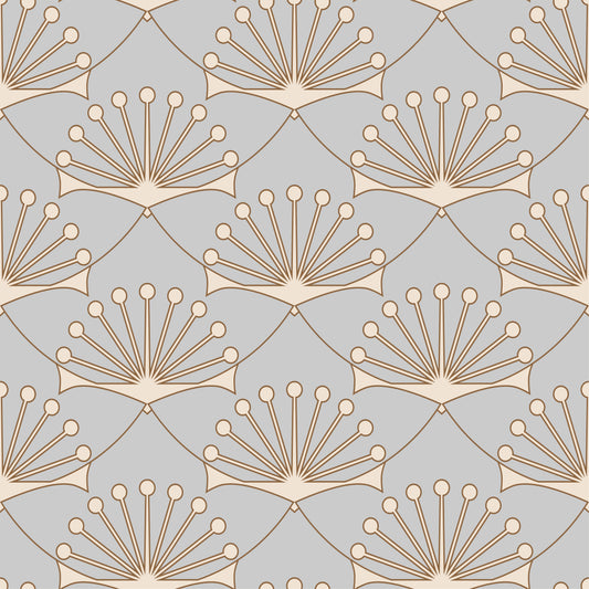 Art Deco Style Lotus Flower Removable Peel And Stick Wallpaper