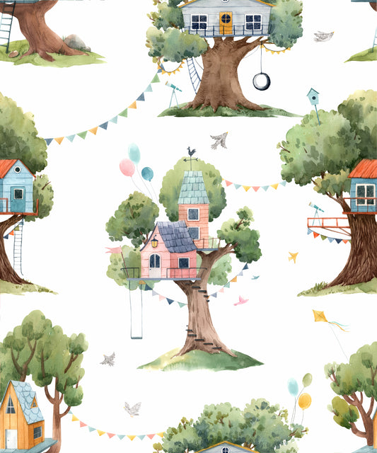 Tree house wallpaper pattern