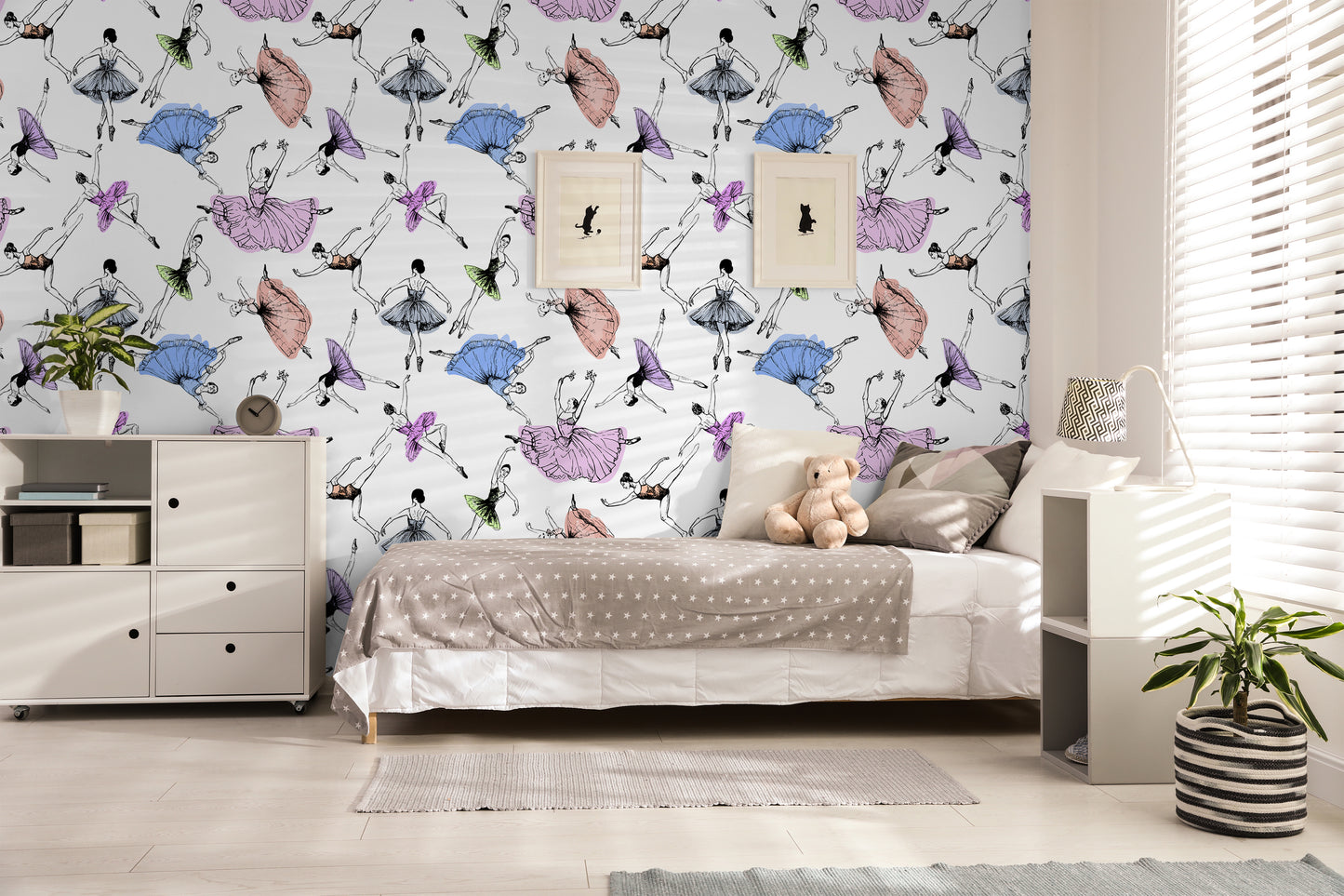 Twinkle Toes Ballerina Removable Peel And Stick Wallpaper