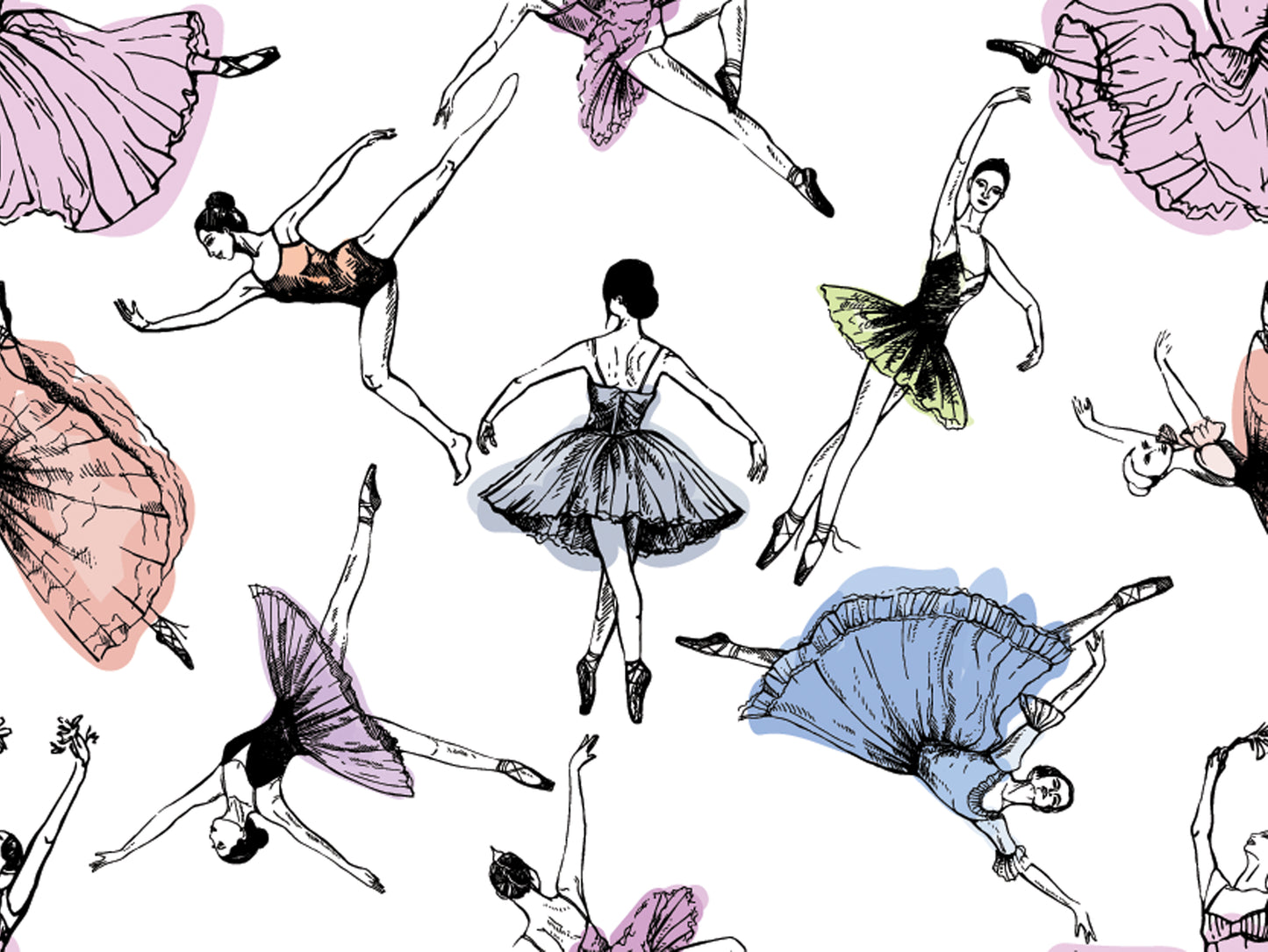 Twinkle Toes Ballerina Removable Peel And Stick Wallpaper