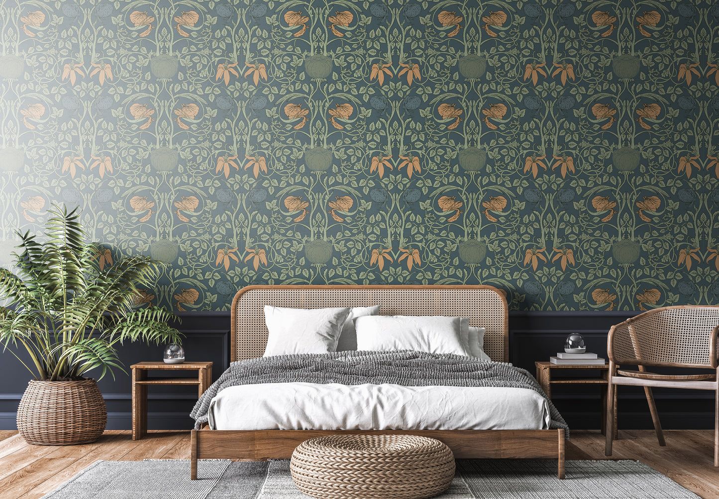Retro Tulip Floral Removable Peel And Stick Wallpaper
