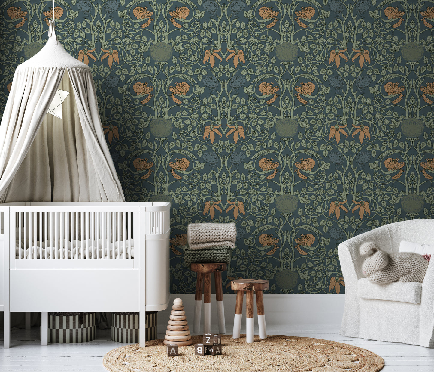 Retro Tulip Floral Removable Peel And Stick Wallpaper