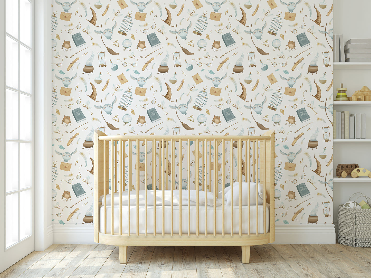 Harry Potter inspired removable peel and stick nursery wallpaper 