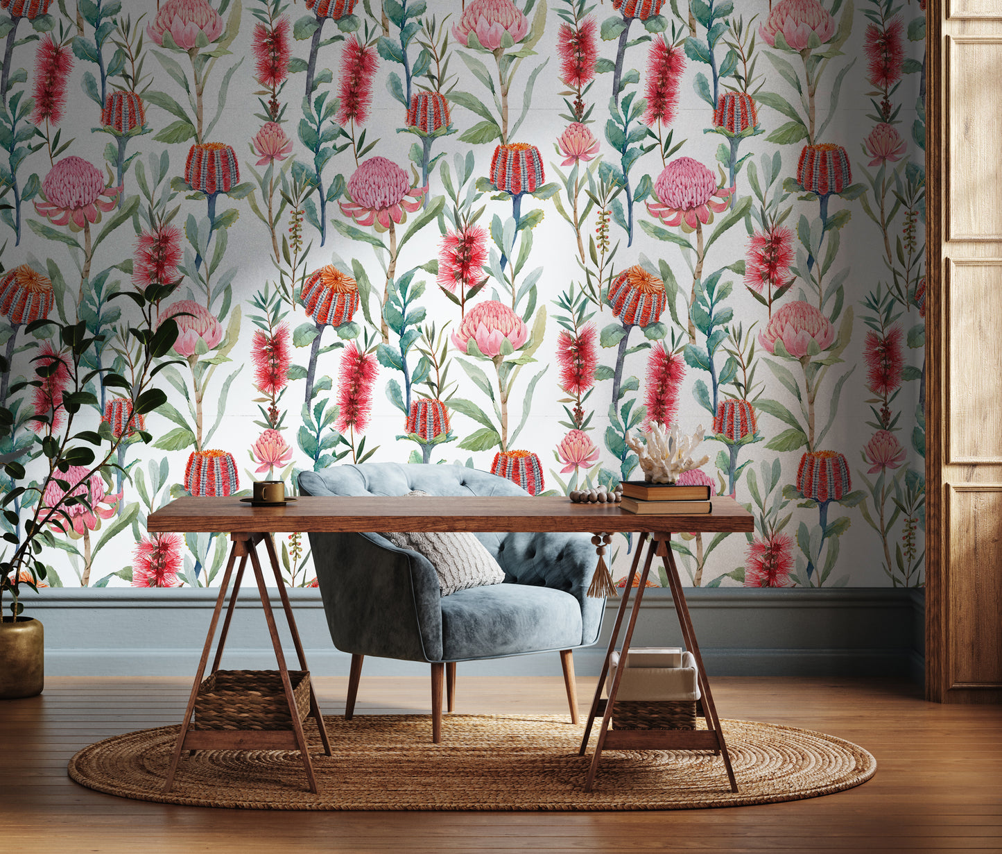 Watercolor Wildflower Removable Peel And Stick Wallpaper