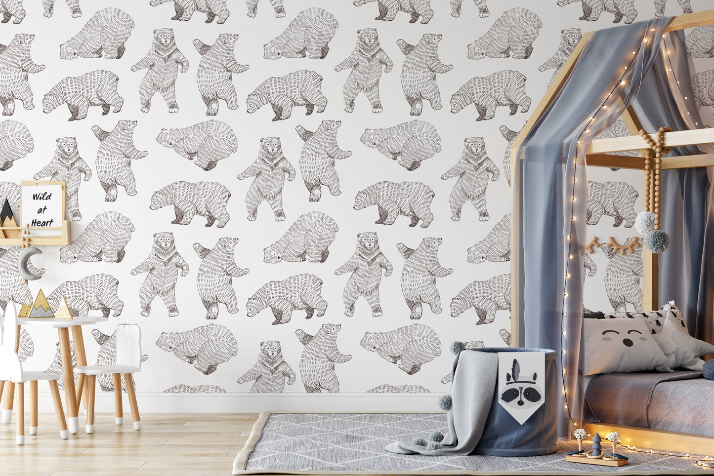 Bear Wallpaper removable peel and stick wallpaper