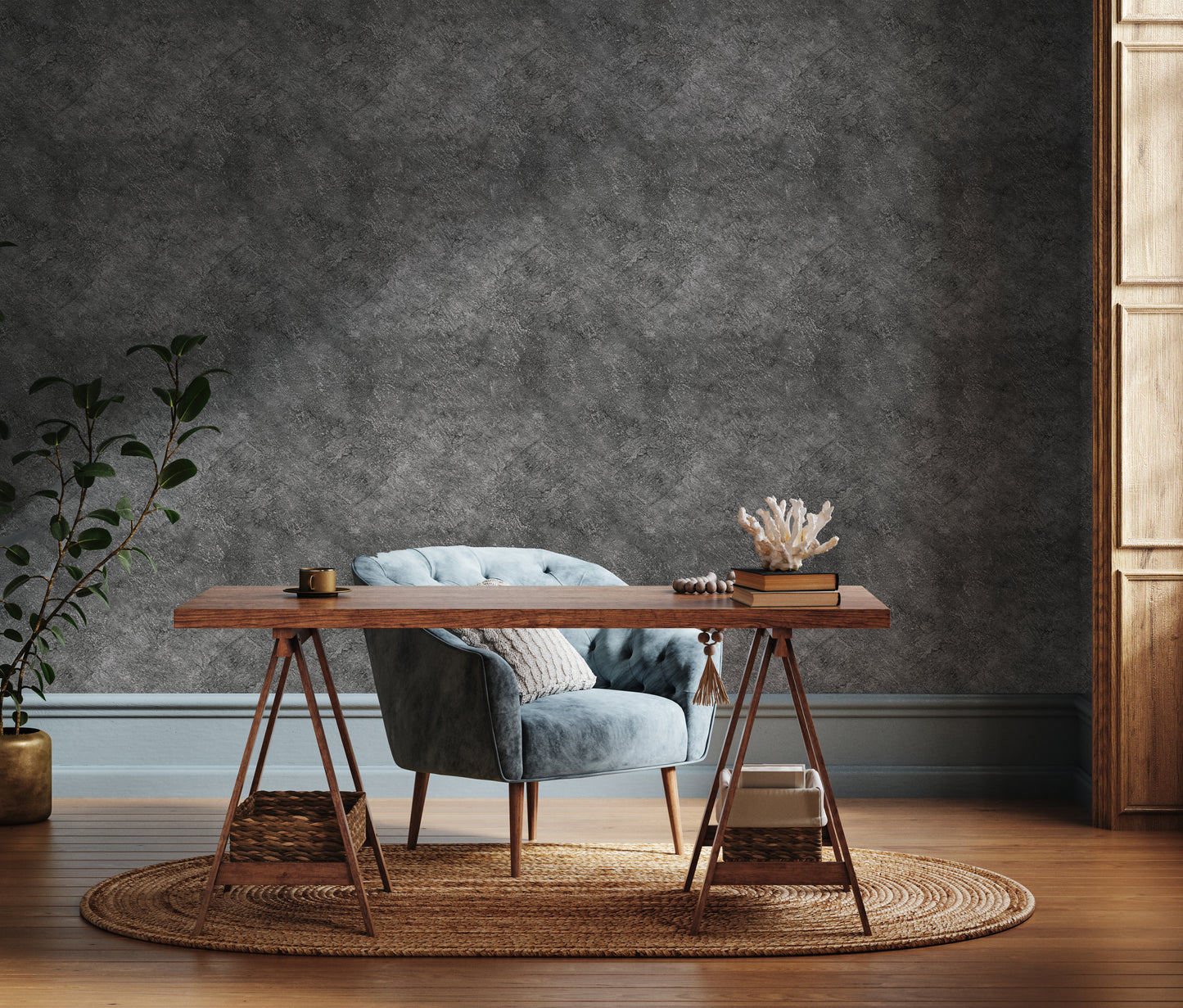 Gray Concrete Removable Peel And Stick Wallpaper