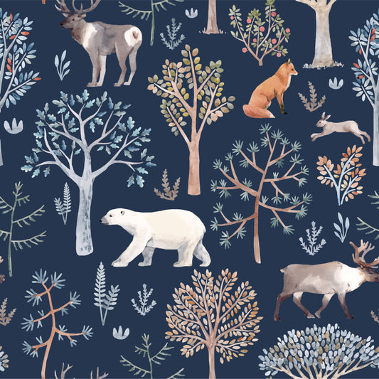 Woodland Bear Fox And Moose Removable Peel And Stick Wallpaper