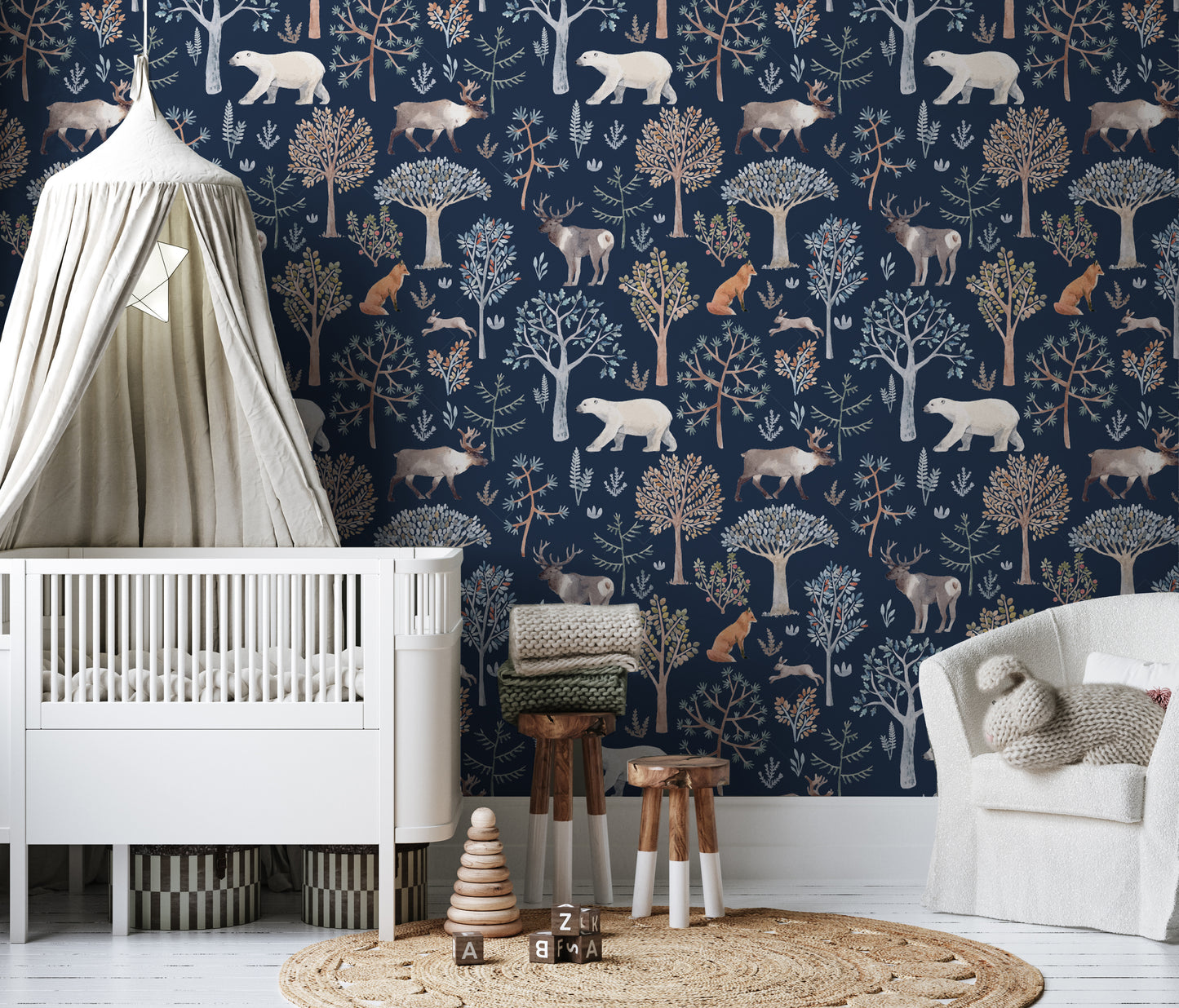 Woodland Bear Fox And Moose Removable Peel And Stick Wallpaper
