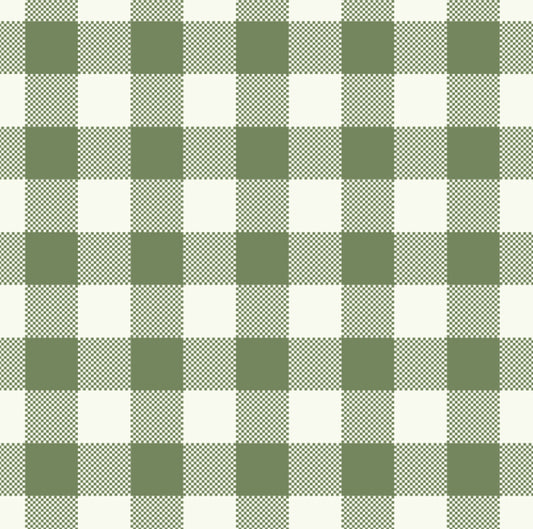 Green Gingham Removable Peel And Stick Wallpaper