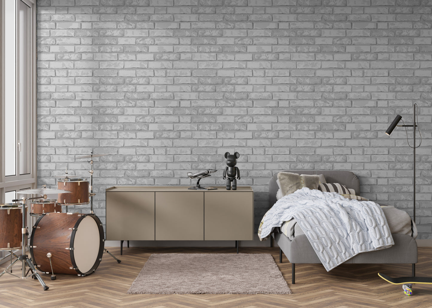 Whitewashed Brick Removable Peel And Stick Wallpaper